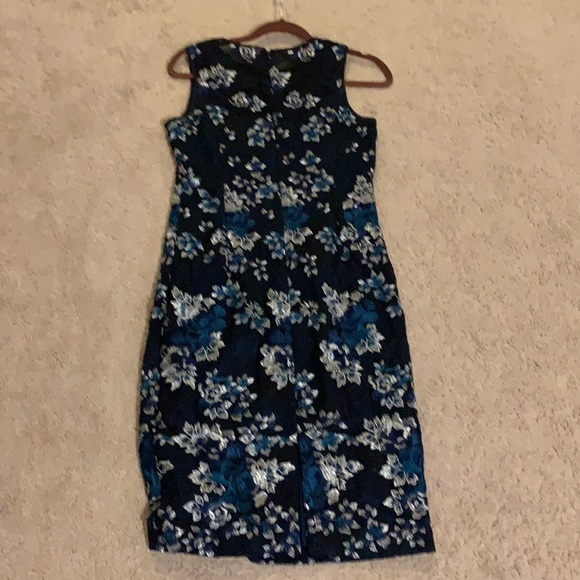 White House Black Market Dress Size 6 blue silver - Picture 11 of 14